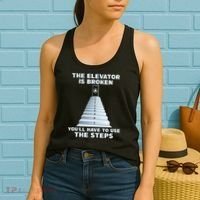 The Elevator Is Broken Sober Sobriety AA NA Women's Tank Top thumb 2