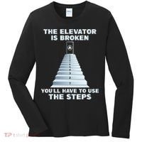 The Elevator Is Broken Sober Sobriety AA NA Women's Long Sleeve Shirt thumb 0