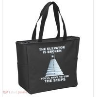 The Elevator Is Broken Sober Sobriety AA NA Tote Bag thumb 2