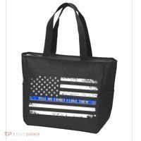Tell My Family I Love Them Thin Blue Line  Tote Bag thumb 3