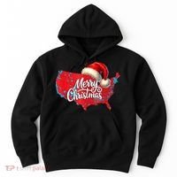 Trump Election Map Merry Christmas Holiday Santa Hat Xmas Hoodie thumb 0
