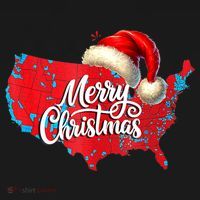 Trump Election Map Merry Christmas Holiday Santa Hat Xmas Women's Hoodie thumb 2