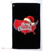 Trump Election Map Merry Christmas Holiday Santa Hat Xmas Golf Towel thumb 0