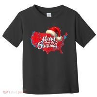 Trump Election Map Merry Christmas Holiday Santa Hat Xmas Toddler T-Shirt thumb 0