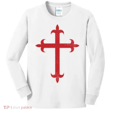Templar Cross Kids Long Sleeve Shirt
