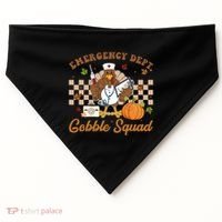 Thanksgiving Er Nurse Emergency Dept Departt Gobble Squad Gift USA-Made Doggie Bandana thumb 0