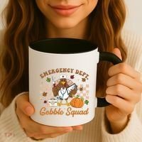 Thanksgiving Er Nurse Emergency Dept Departt Gobble Squad Gift Coffee Mug thumb 3