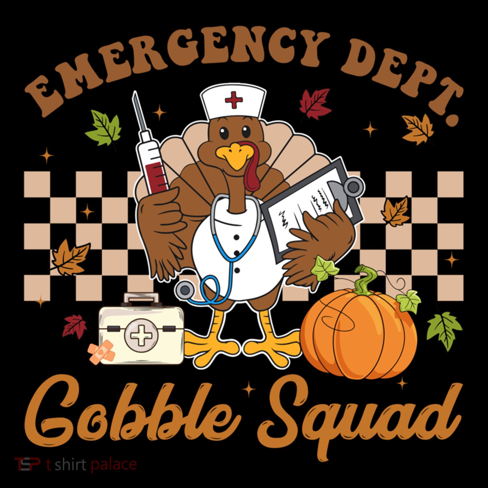 Thanksgiving Er Nurse Emergency Dept Departt Gobble Squad Gift Coffee Mug