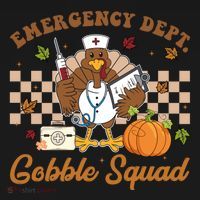 Thanksgiving Er Nurse Emergency Dept Departt Gobble Squad Gift Women's Hoodie thumb 2