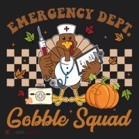Thanksgiving Er Nurse Emergency Dept Departt Gobble Squad Gift Golf Towel thumb 3