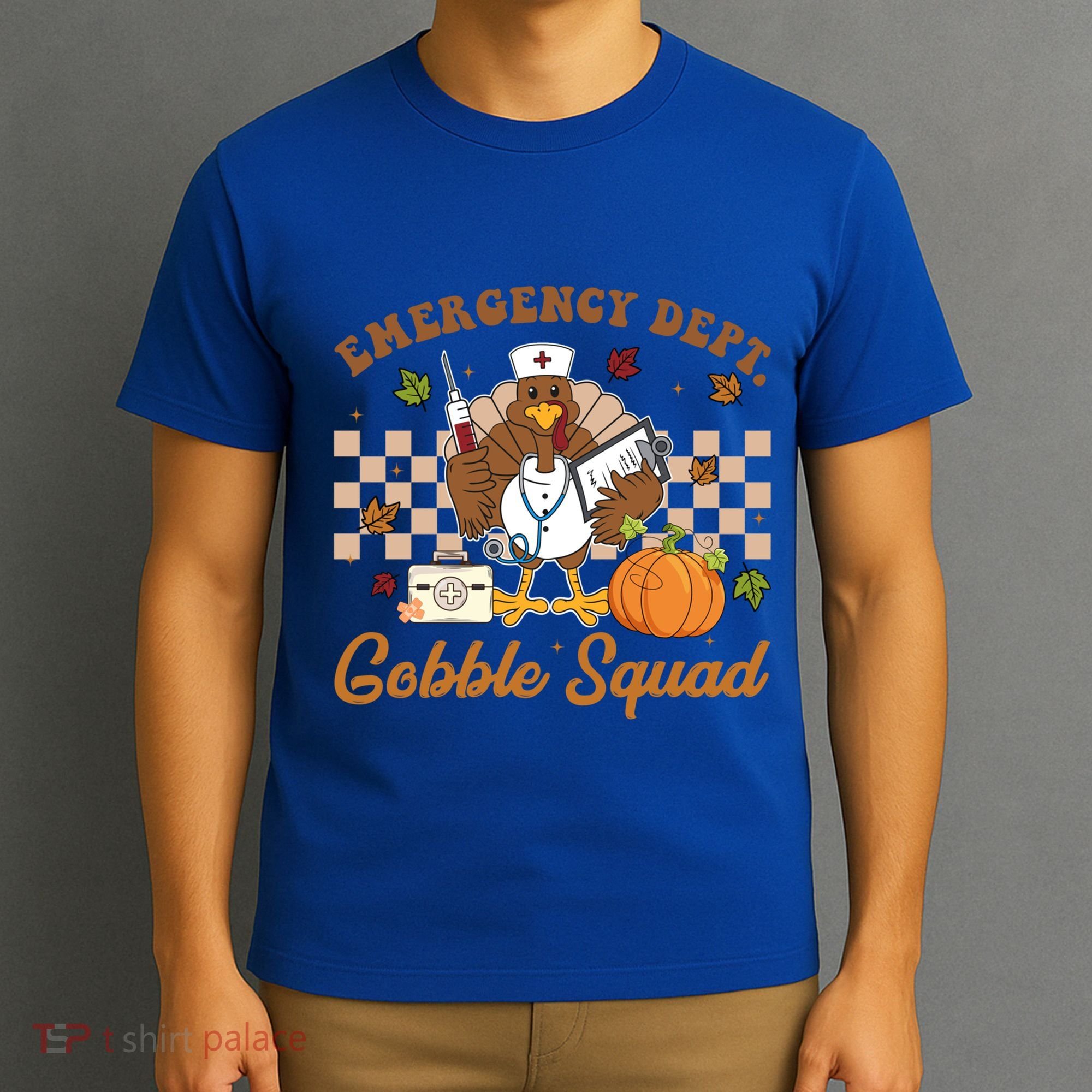 Thanksgiving Er Nurse Emergency Dept Departt Gobble Squad Gift T-Shirt