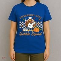 Thanksgiving Er Nurse Emergency Dept Departt Gobble Squad Gift T-Shirt thumb 4