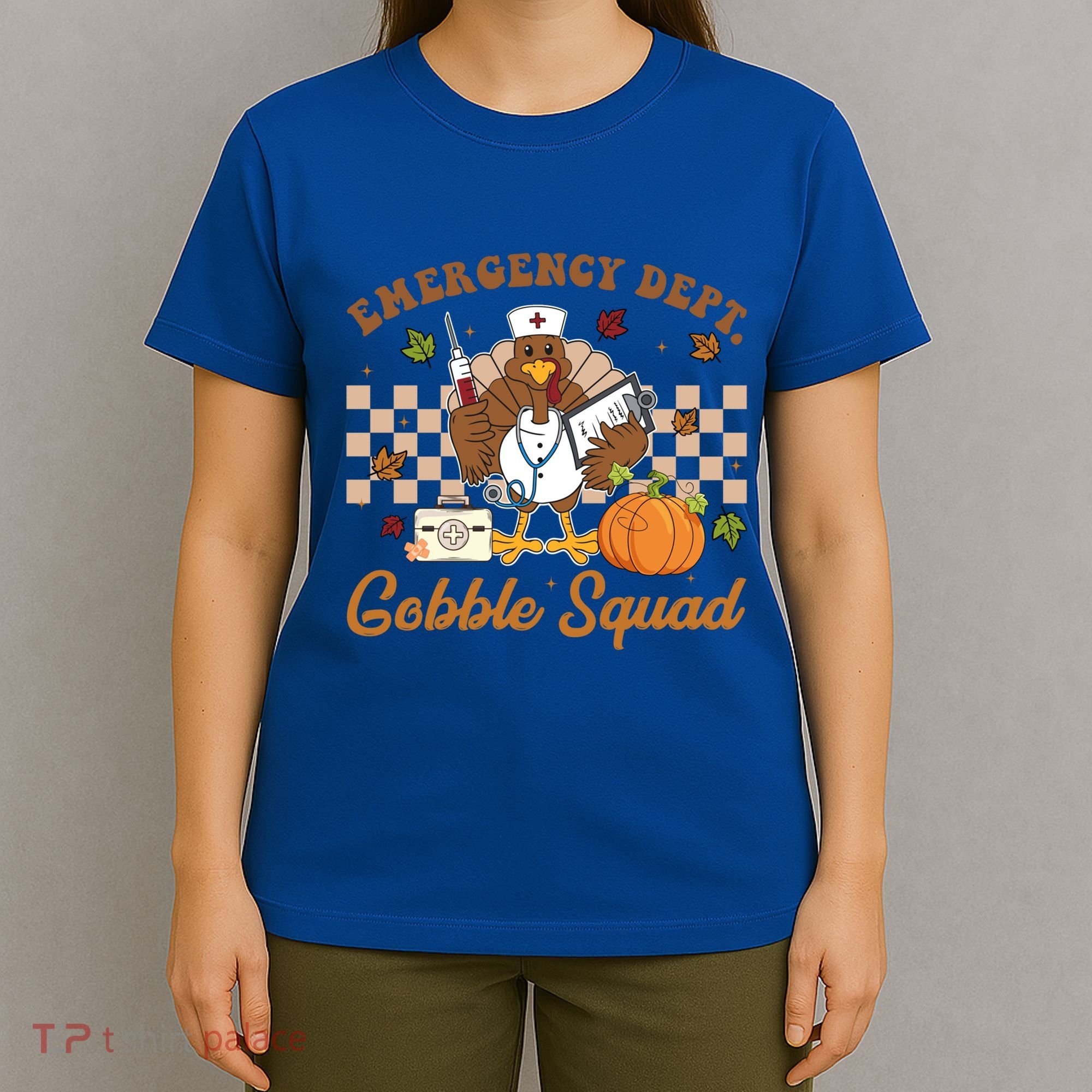 Thanksgiving Er Nurse Emergency Dept Departt Gobble Squad Gift T-Shirt