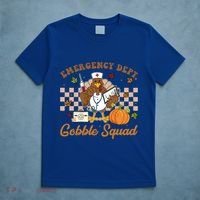 Thanksgiving Er Nurse Emergency Dept Departt Gobble Squad Gift T-Shirt thumb 5