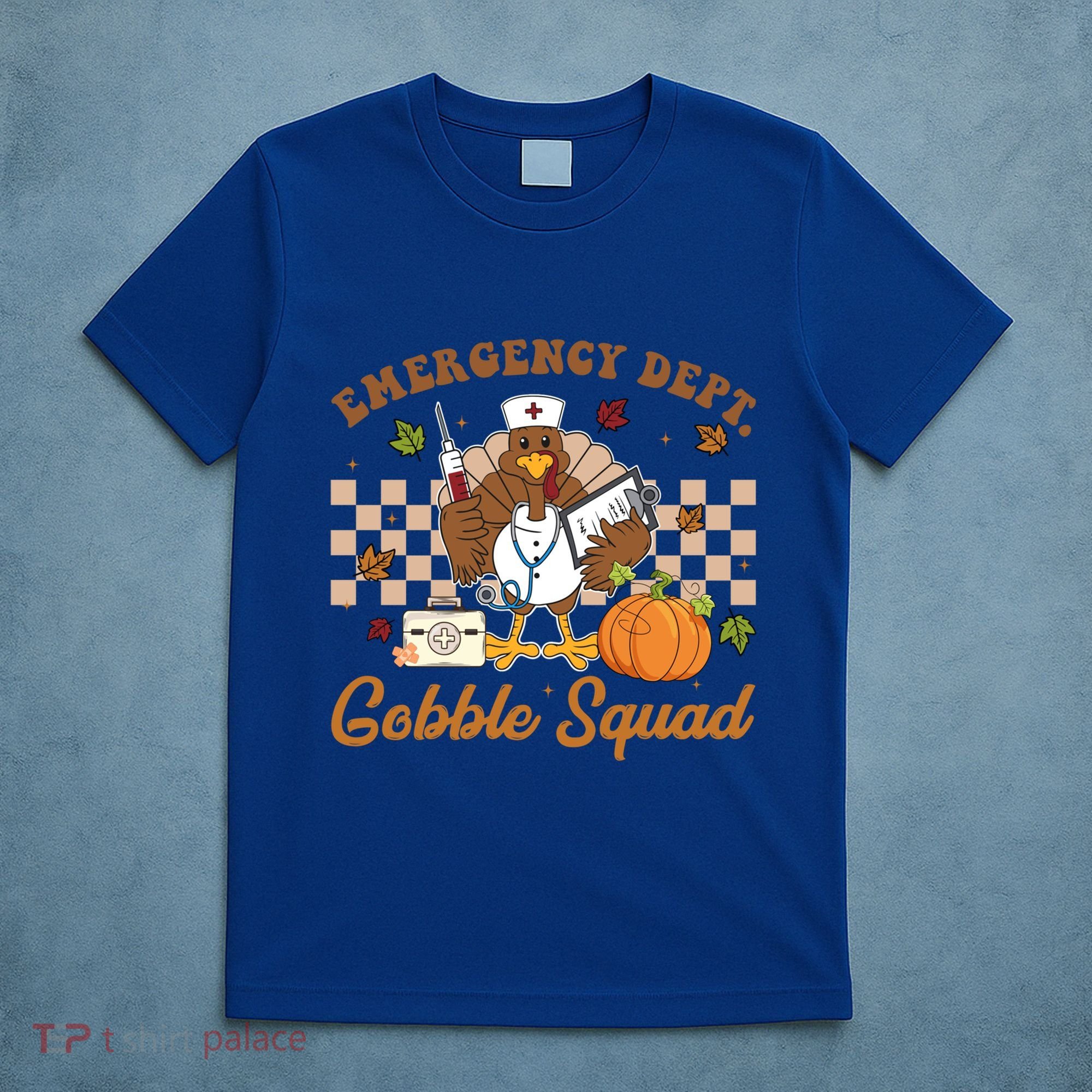 Thanksgiving Er Nurse Emergency Dept Departt Gobble Squad Gift T-Shirt