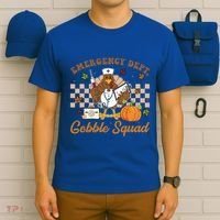 Thanksgiving Er Nurse Emergency Dept Departt Gobble Squad Gift T-Shirt thumb 6