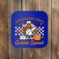 Thanksgiving Er Nurse Emergency Dept Departt Gobble Squad Gift Coaster thumb 0