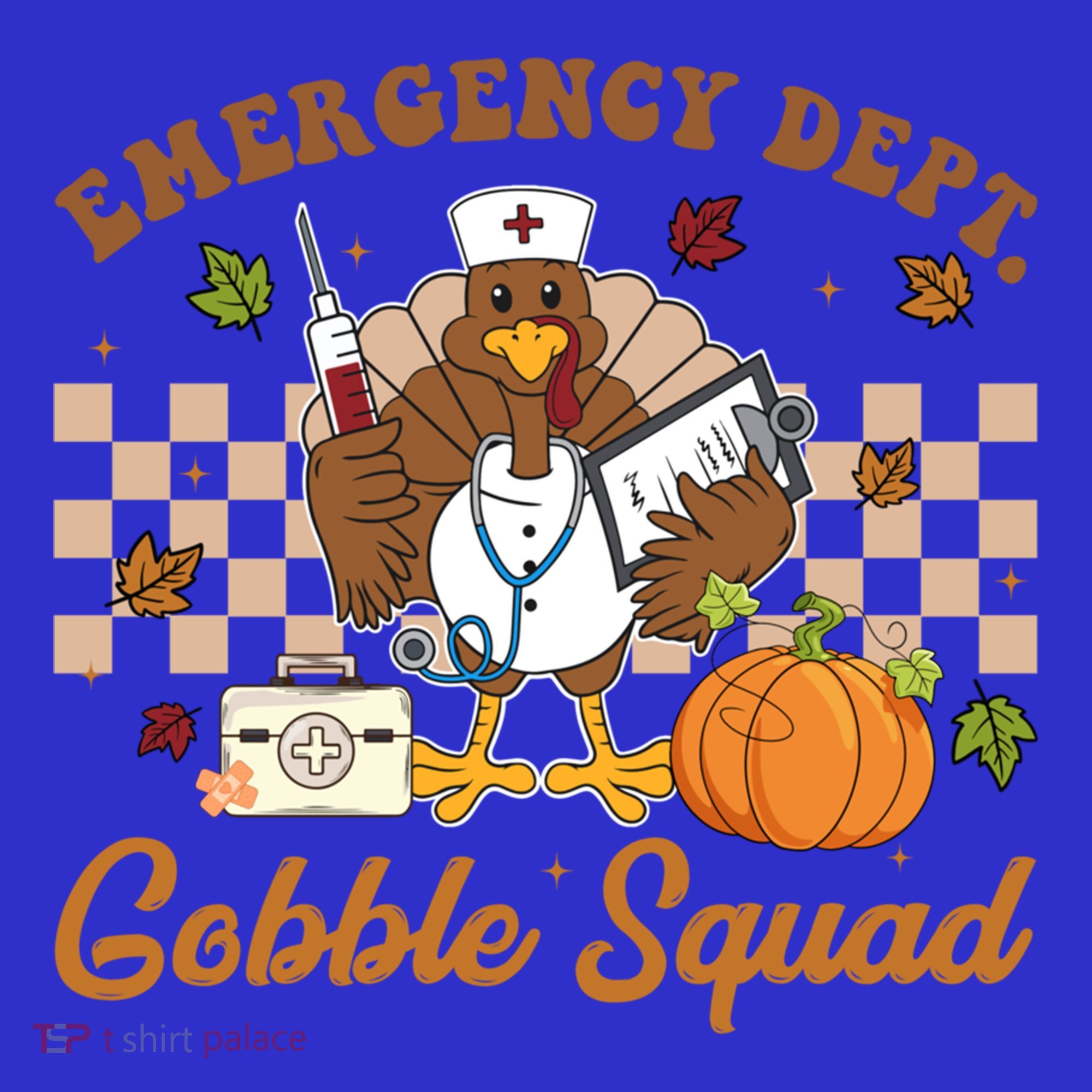 Thanksgiving Er Nurse Emergency Dept Departt Gobble Squad Gift Mousepad