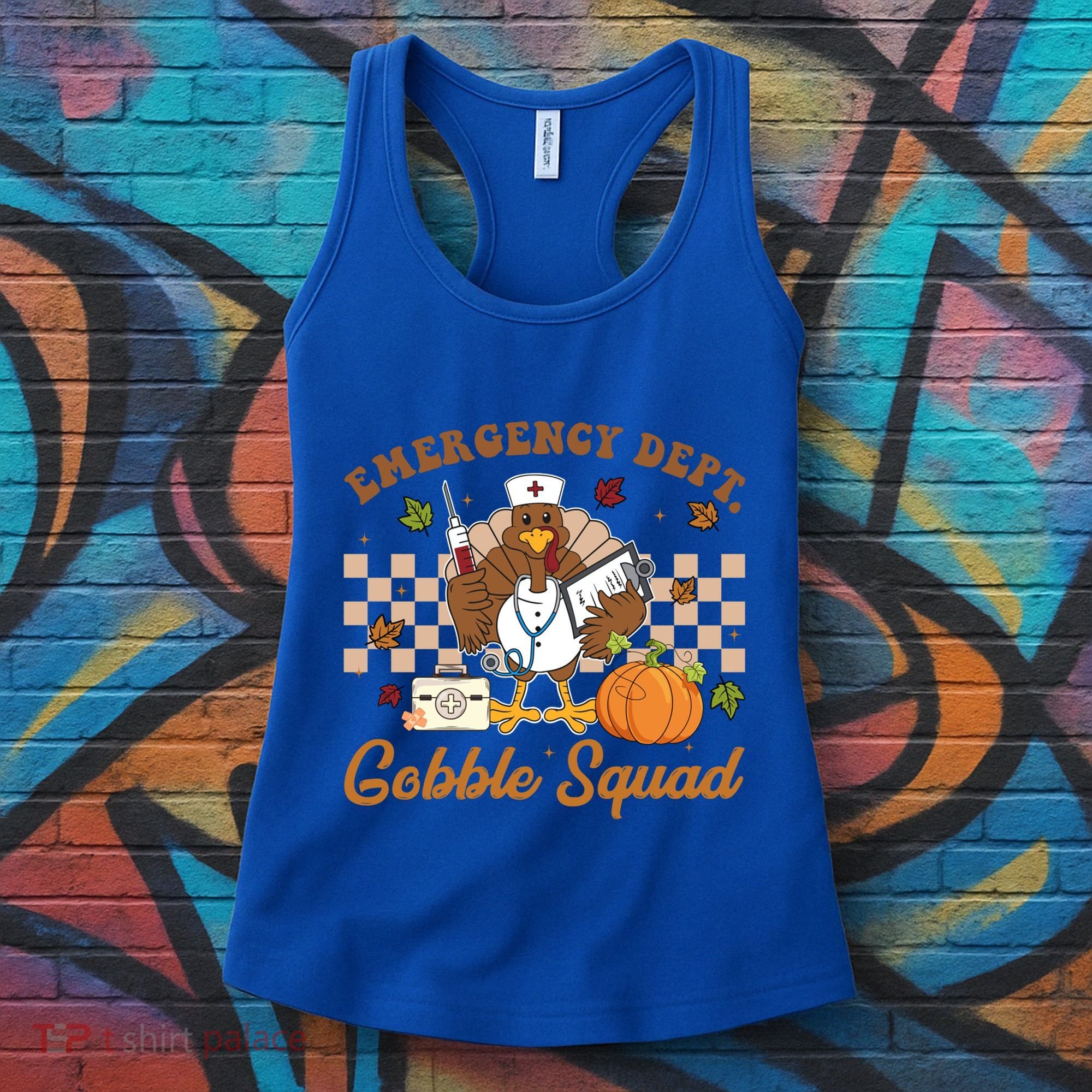 Thanksgiving Er Nurse Emergency Dept Departt Gobble Squad Gift Women's Tank Top