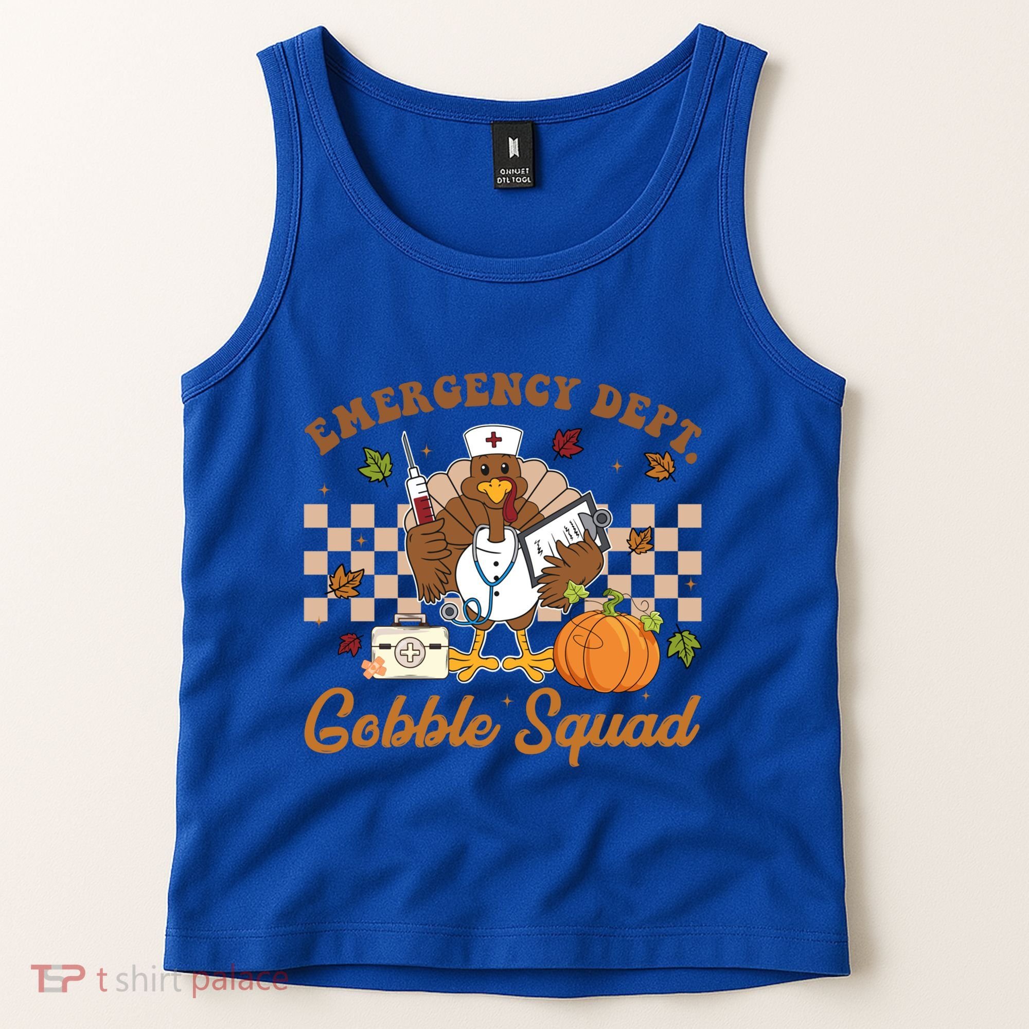 Thanksgiving Er Nurse Emergency Dept Departt Gobble Squad Gift Tank Top