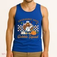 Thanksgiving Er Nurse Emergency Dept Departt Gobble Squad Gift Tank Top thumb 3