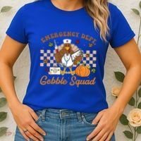 Thanksgiving Er Nurse Emergency Dept Departt Gobble Squad Gift Women's T-Shirt thumb 2