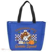 Thanksgiving Er Nurse Emergency Dept Departt Gobble Squad Gift Tote Bag thumb 0