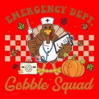 Thanksgiving Er Nurse Emergency Dept Departt Gobble Squad Gift Santa Hat thumb 1
