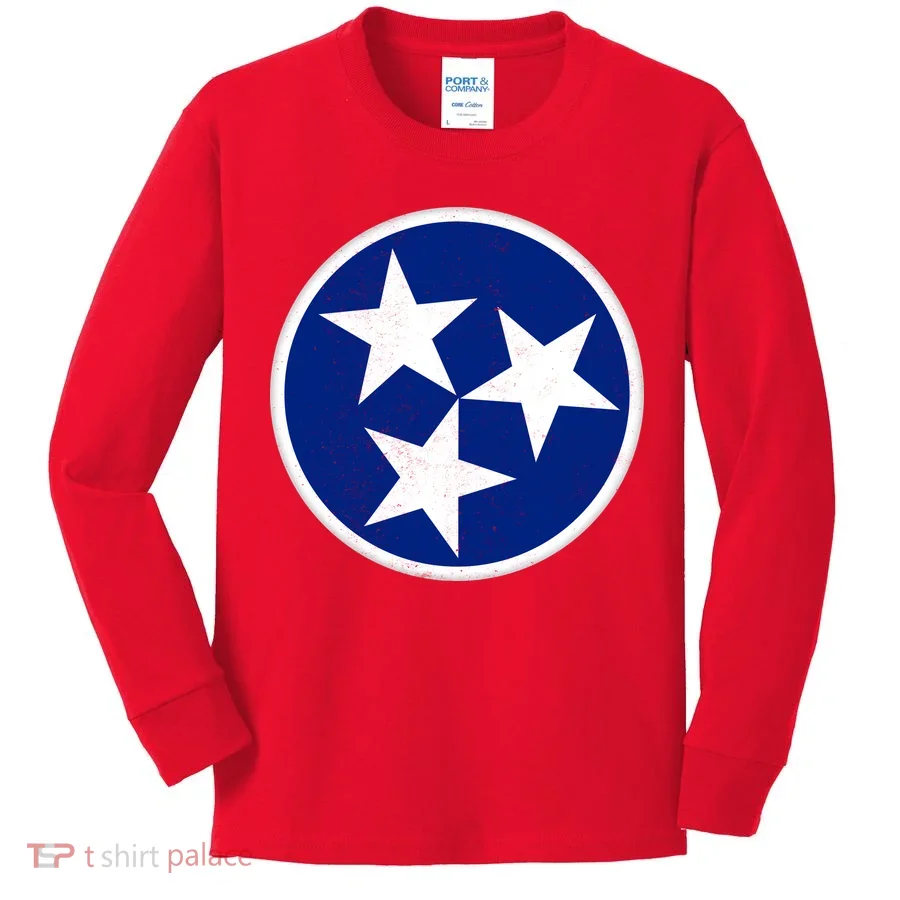 Tennessee Flag Vintage Distressed Kids Long Sleeve Shirt