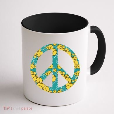 Tennis Peace Sign Coffee Mug back