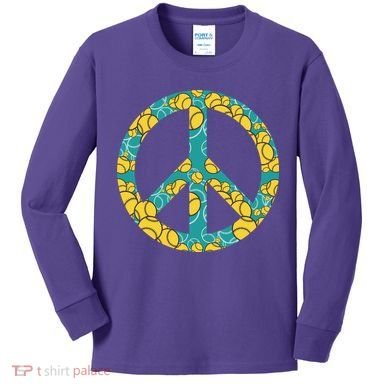 Tennis Peace Sign Kids Long Sleeve Shirt
