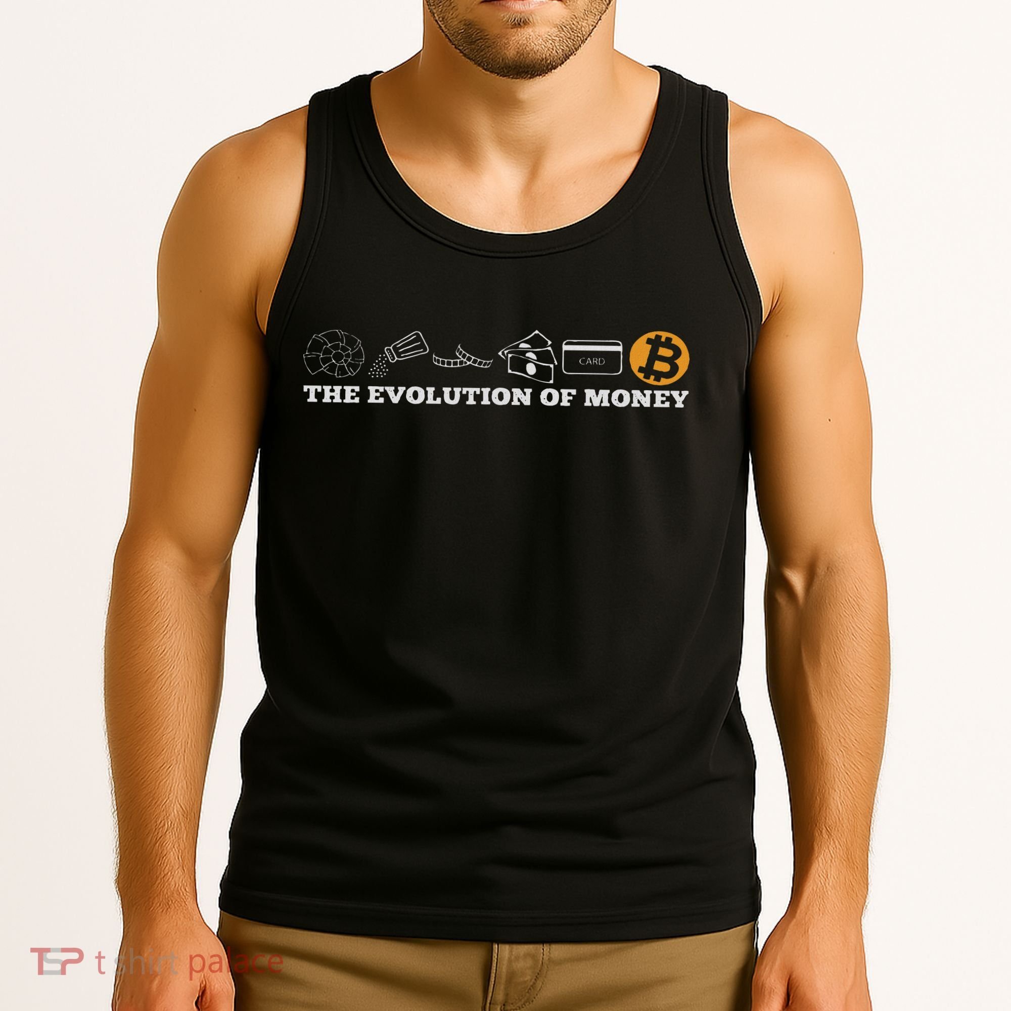 The Evolution Of Money Bitcoin Btc Crypto Cryptocurrency Tank Top
