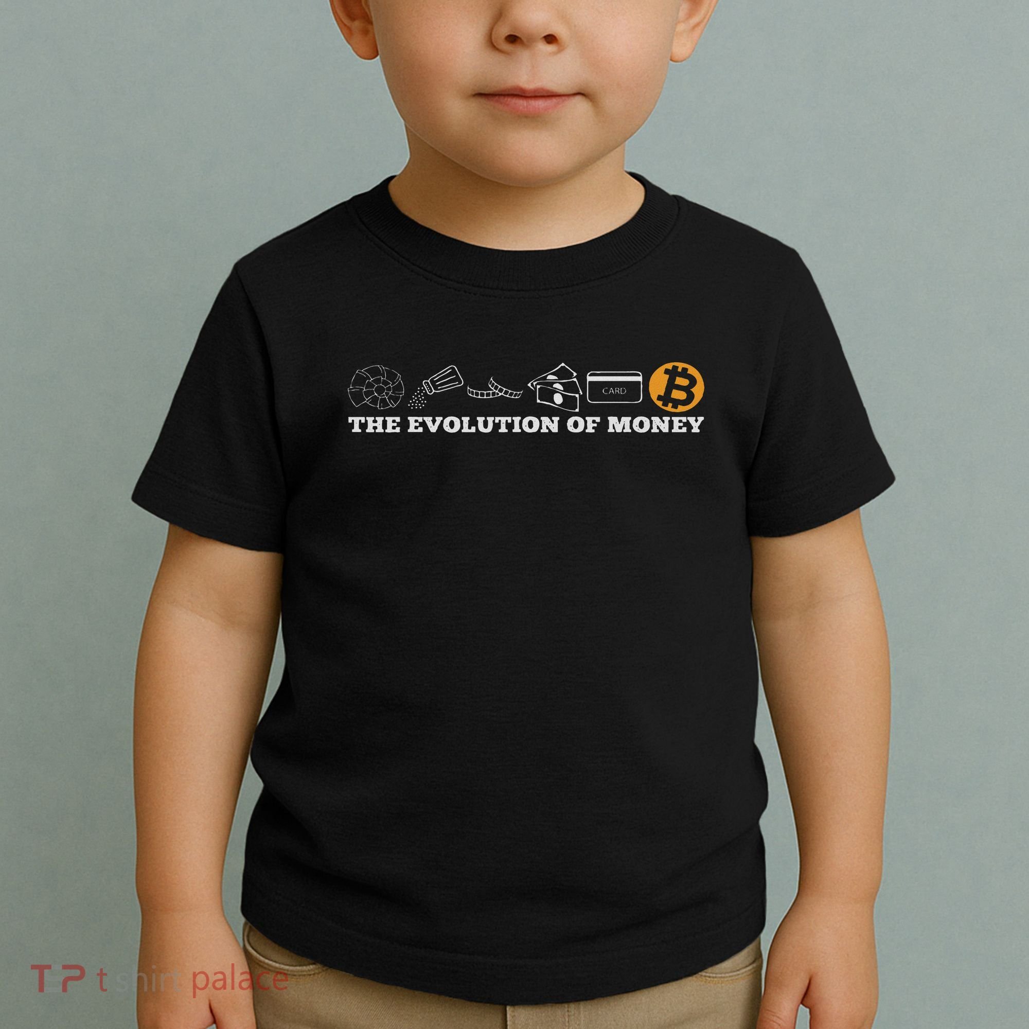 The Evolution Of Money Bitcoin Btc Crypto Cryptocurrency Toddler T-Shirt