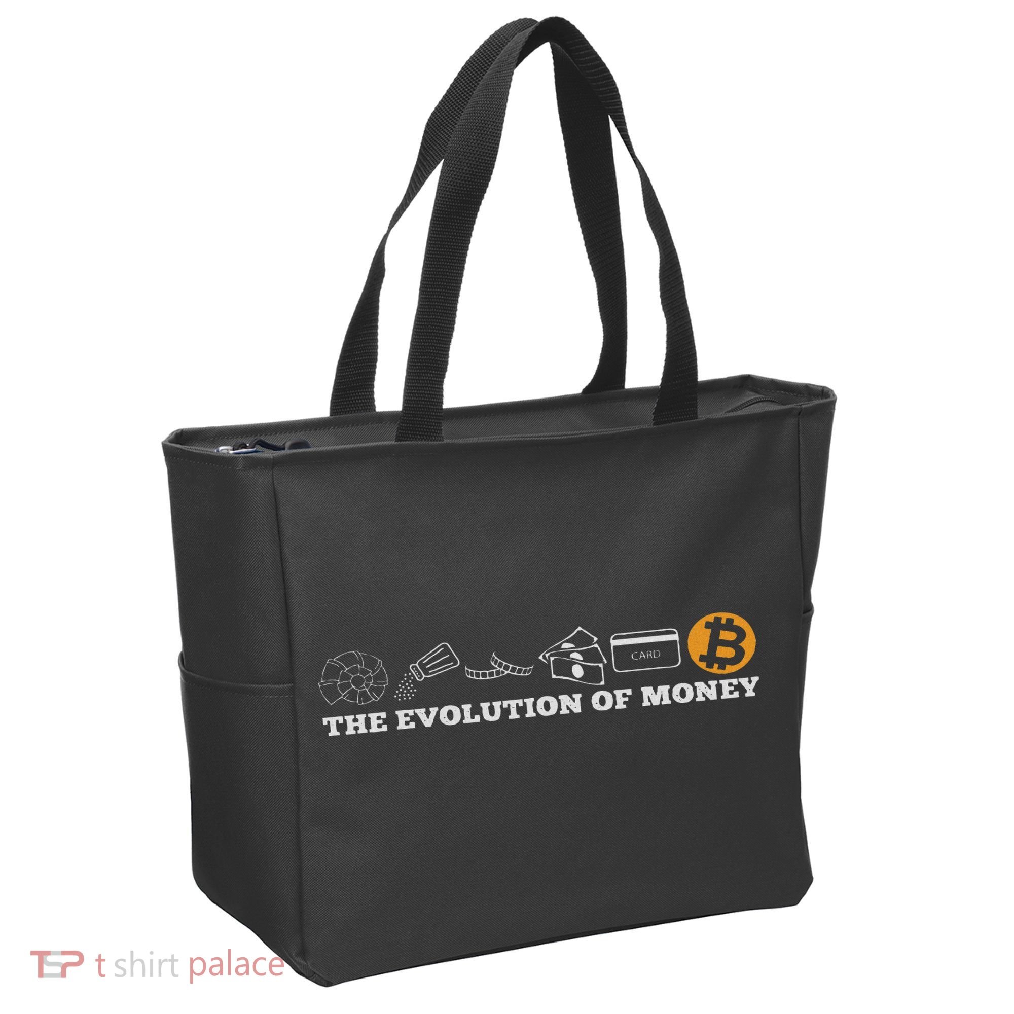 The Evolution Of Money Bitcoin Btc Crypto Cryptocurrency Tote Bag
