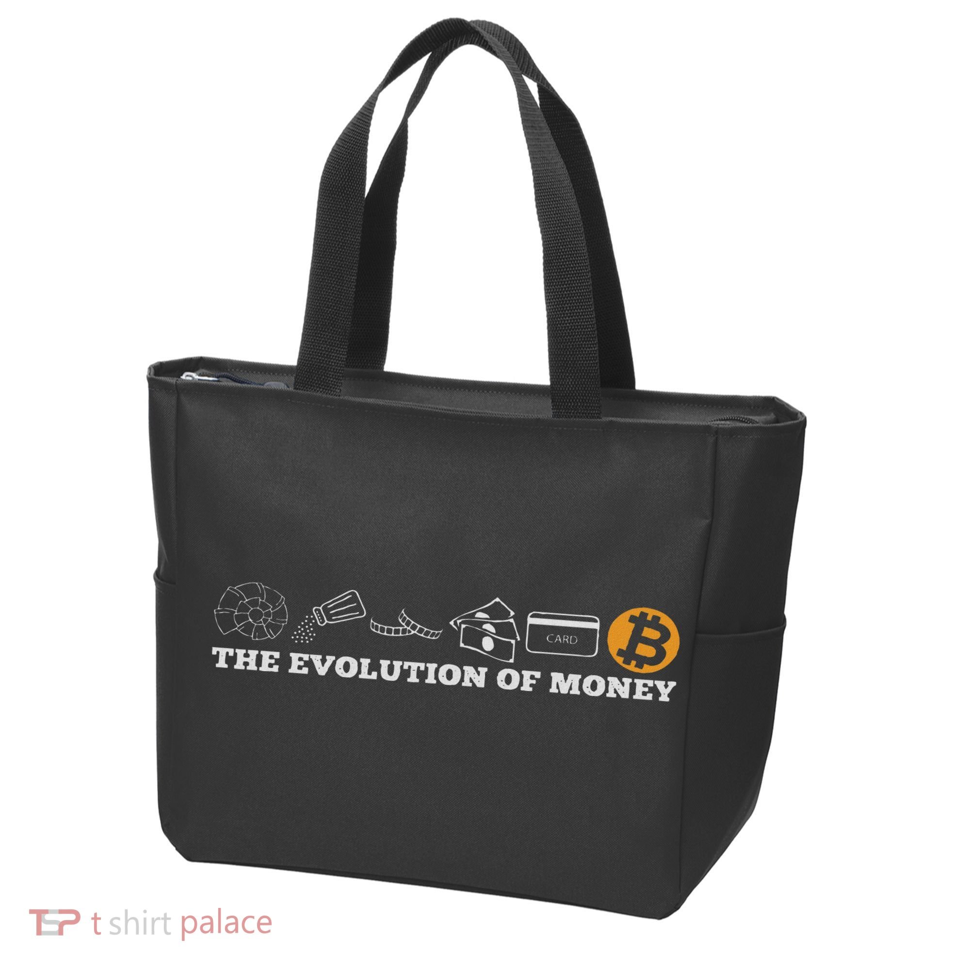 The Evolution Of Money Bitcoin Btc Crypto Cryptocurrency Tote Bag