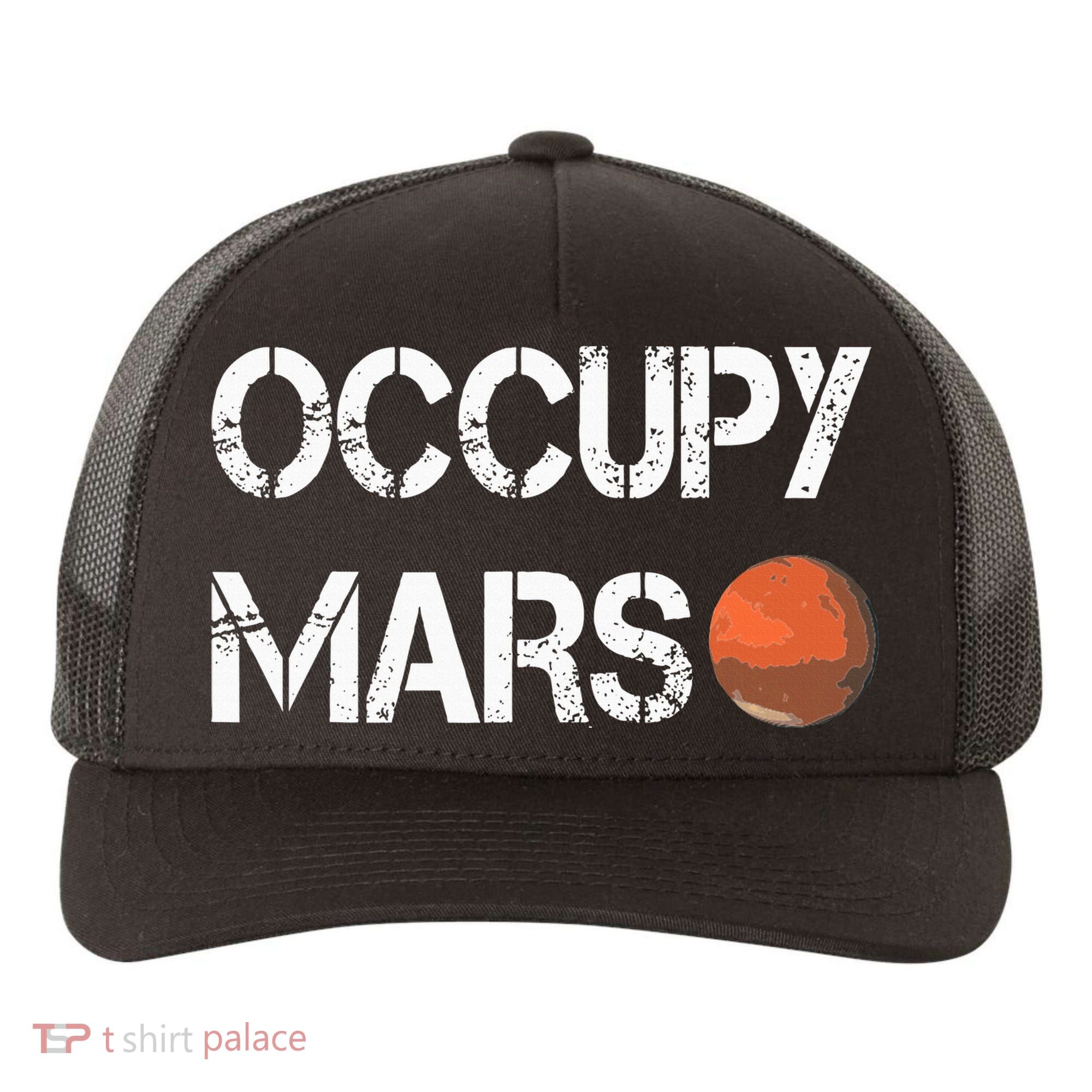 The Explorer Occupy Mars Space Yupoong Adult 5-Panel Trucker Hat