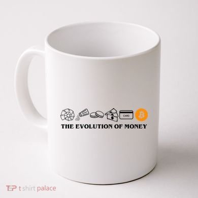 The Evolution Of Money Bitcoin Crypto Coffee Mug