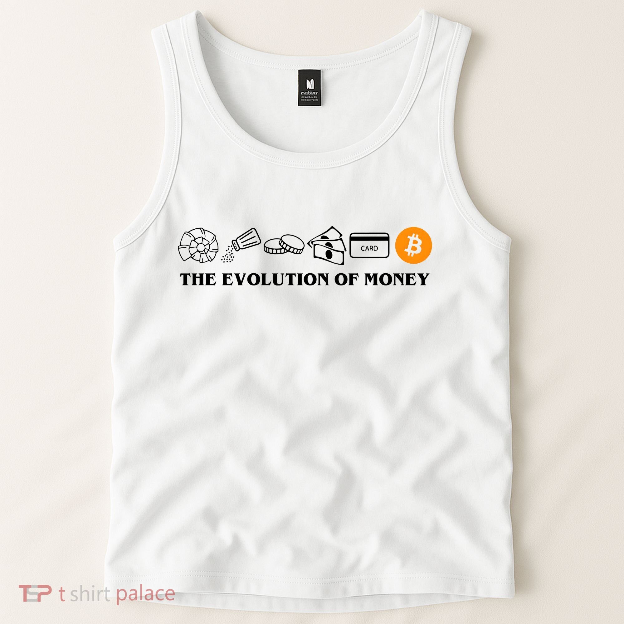 The Evolution Of Money Bitcoin Crypto Tank Top