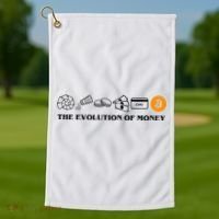 The Evolution Of Money Bitcoin Crypto Golf Towel thumb 1
