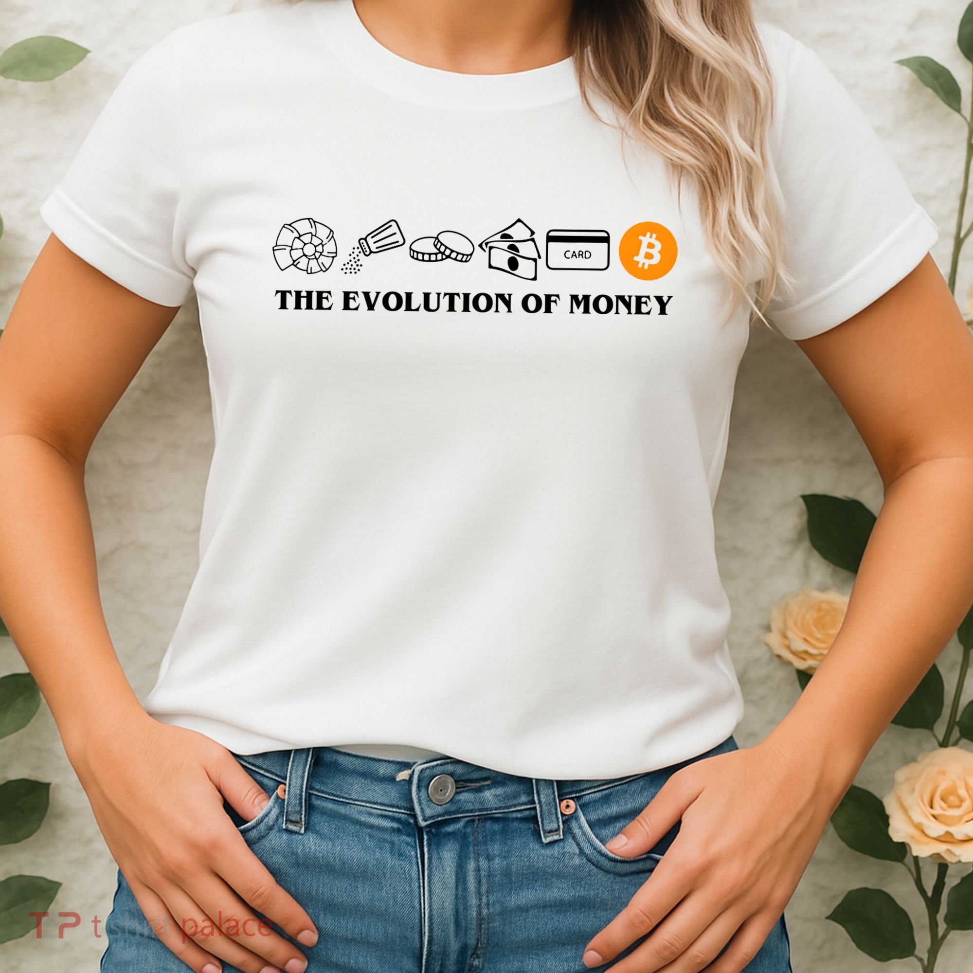 The Evolution Of Money Bitcoin Crypto Women's T-Shirt