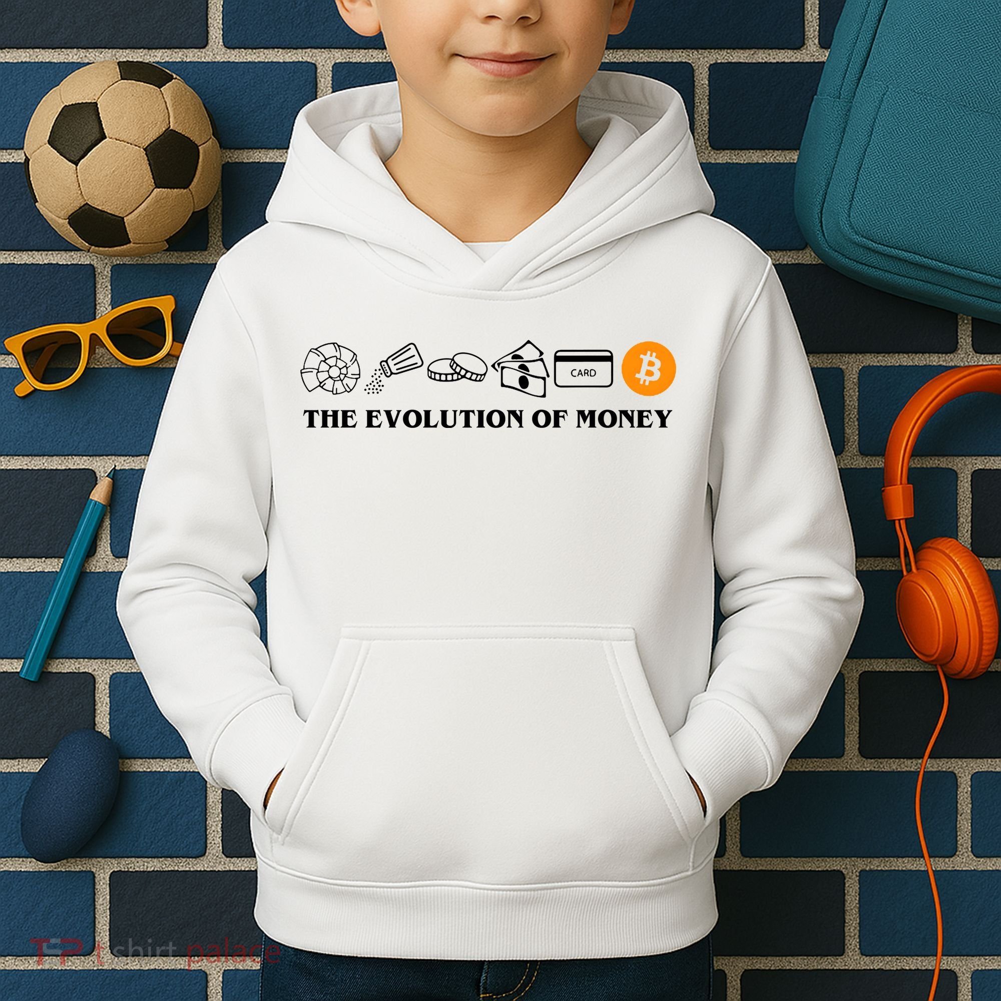 The Evolution Of Money Bitcoin Crypto Kids Hoodie