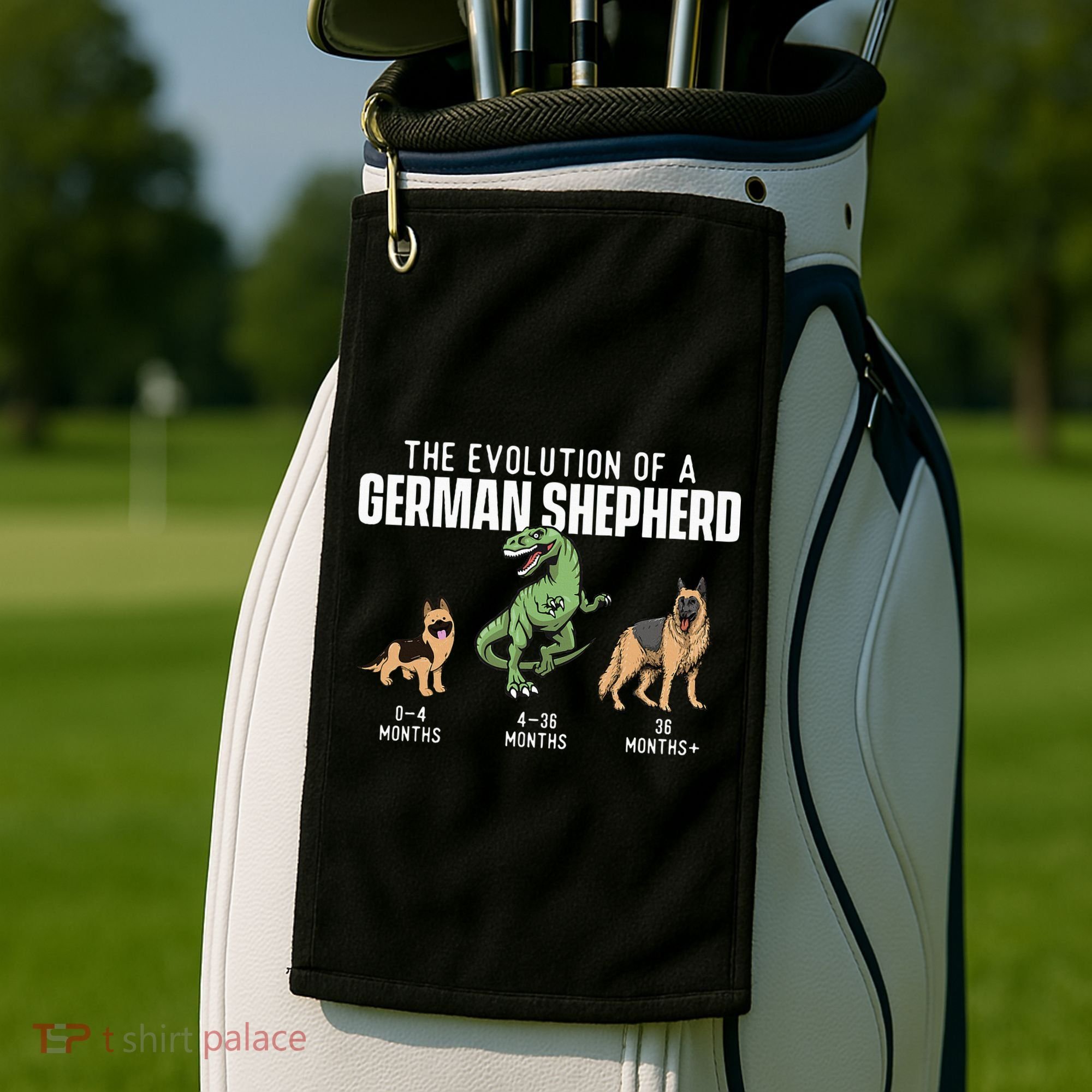 The Evolution Of A German Shepherd Dog Owner Golf Towel