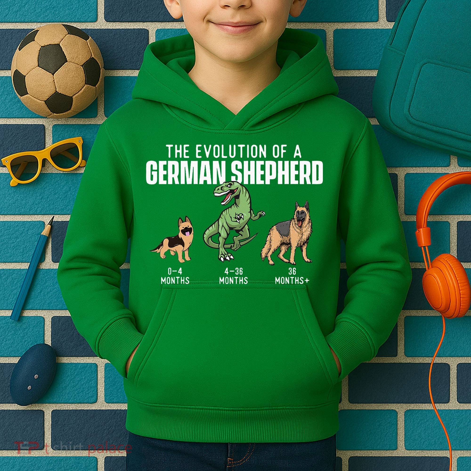 The Evolution Of A German Shepherd Dog Owner Kids Hoodie