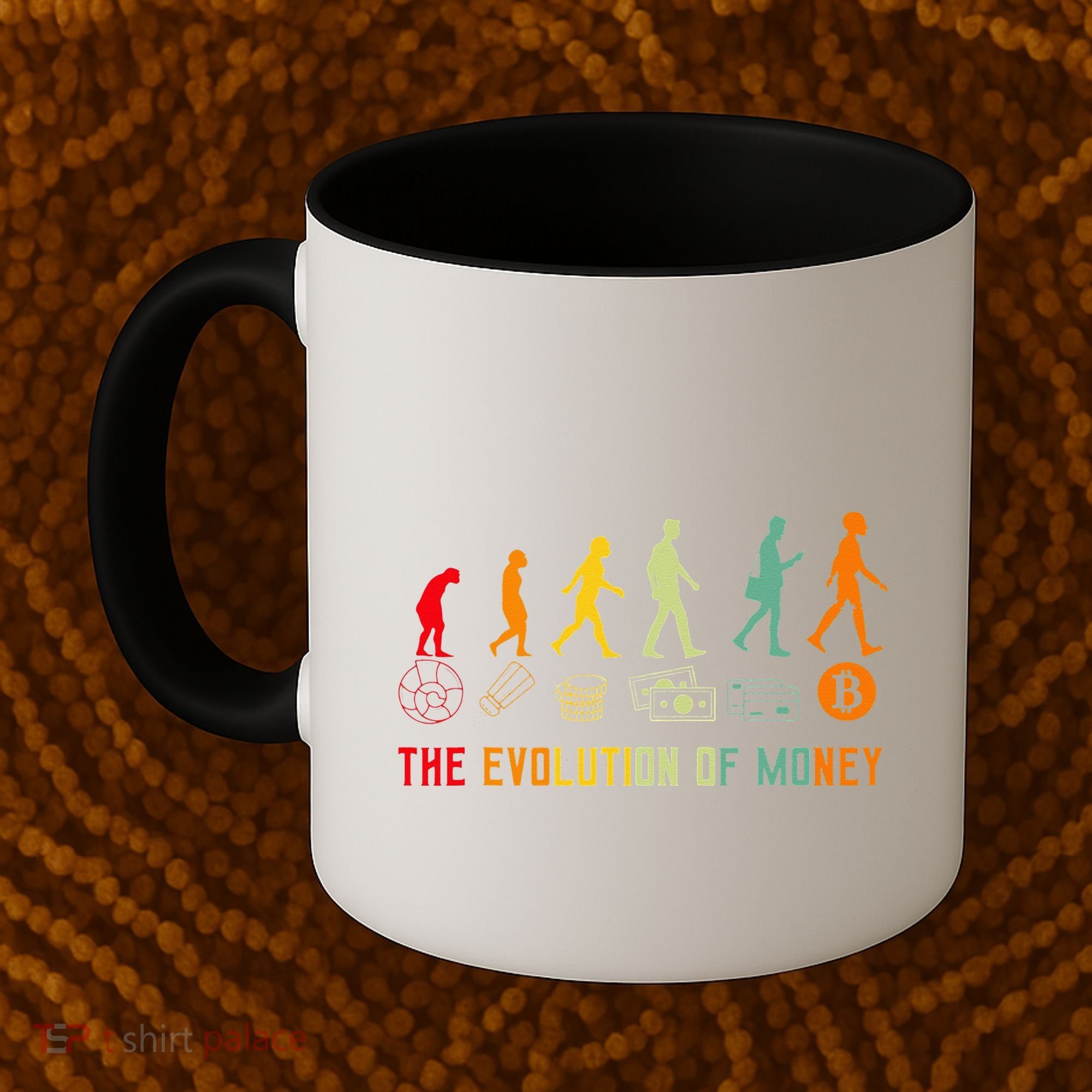 The Evolution Of Money Bitcoin Btc Crypto Cryptocurrency Coffee Mug