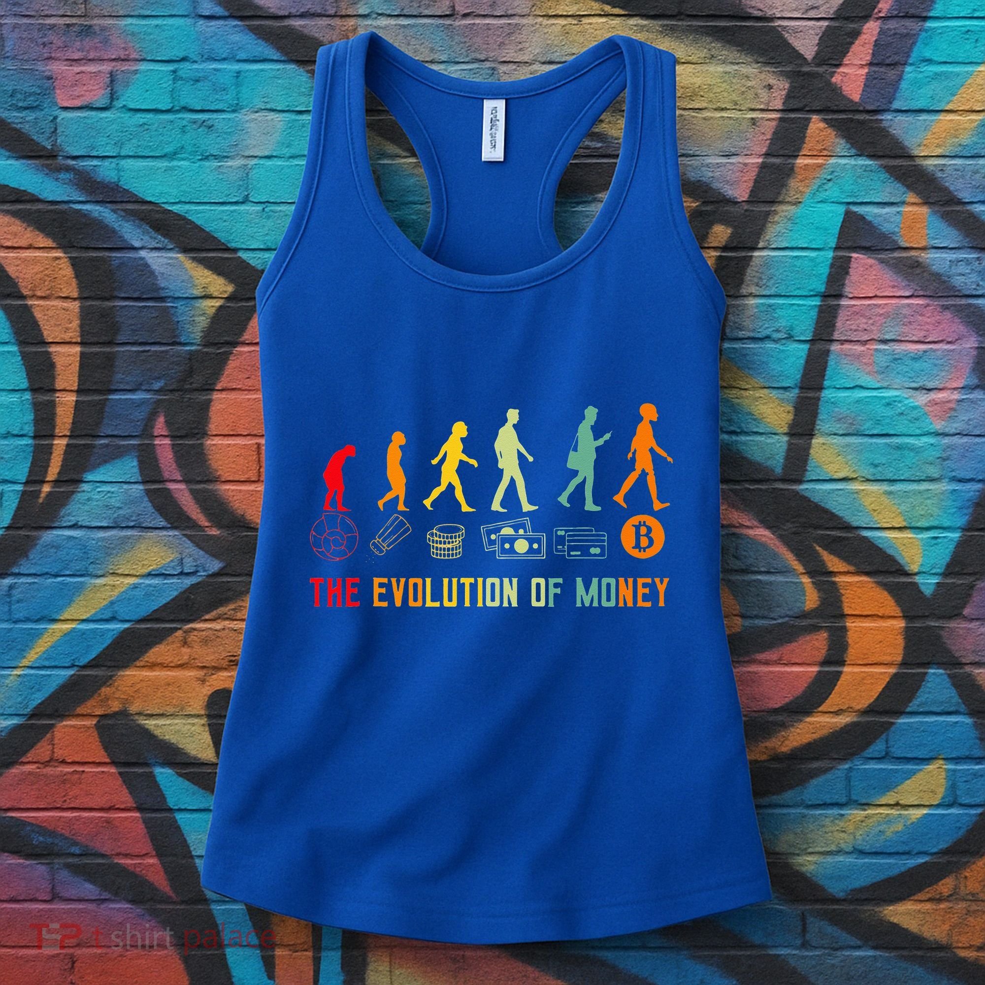 The Evolution Of Money Bitcoin Btc Crypto Cryptocurrency Women's Tank Top