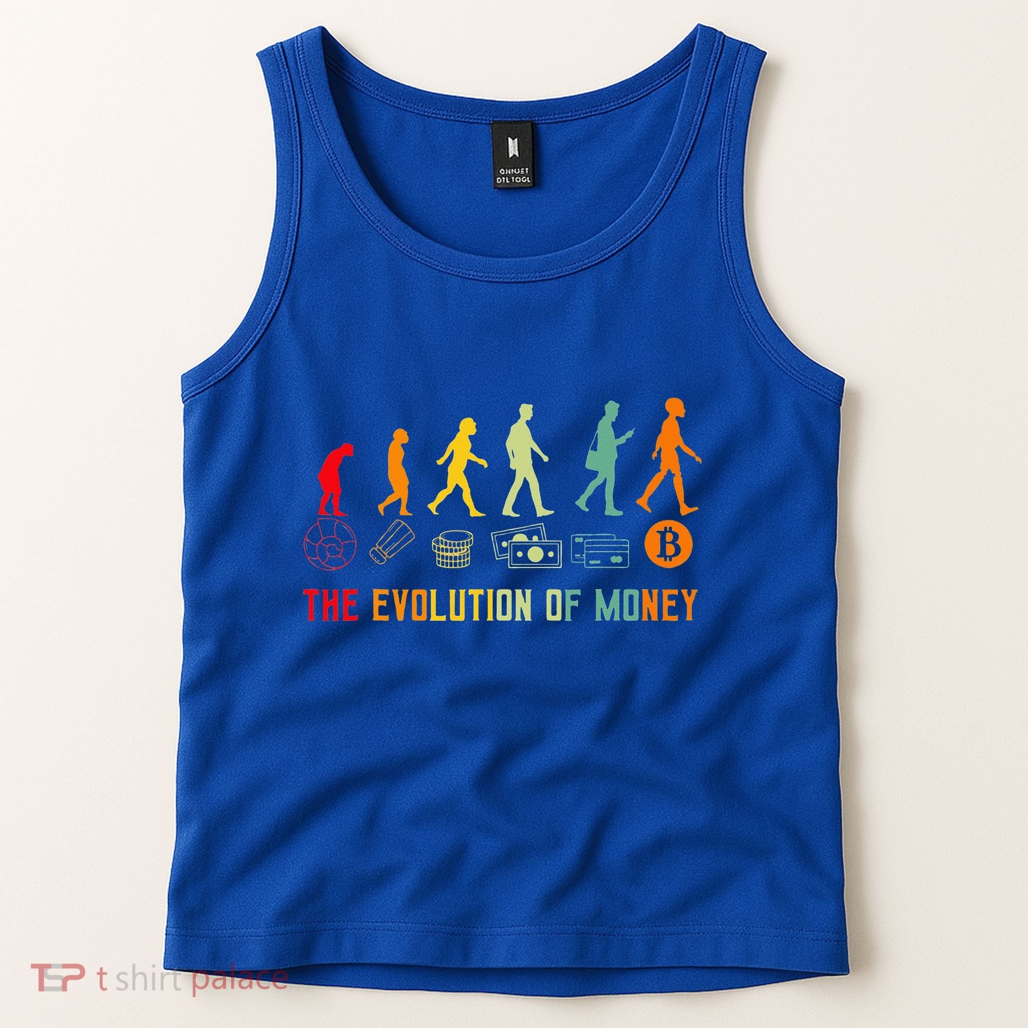 The Evolution Of Money Bitcoin Btc Crypto Cryptocurrency Tank Top