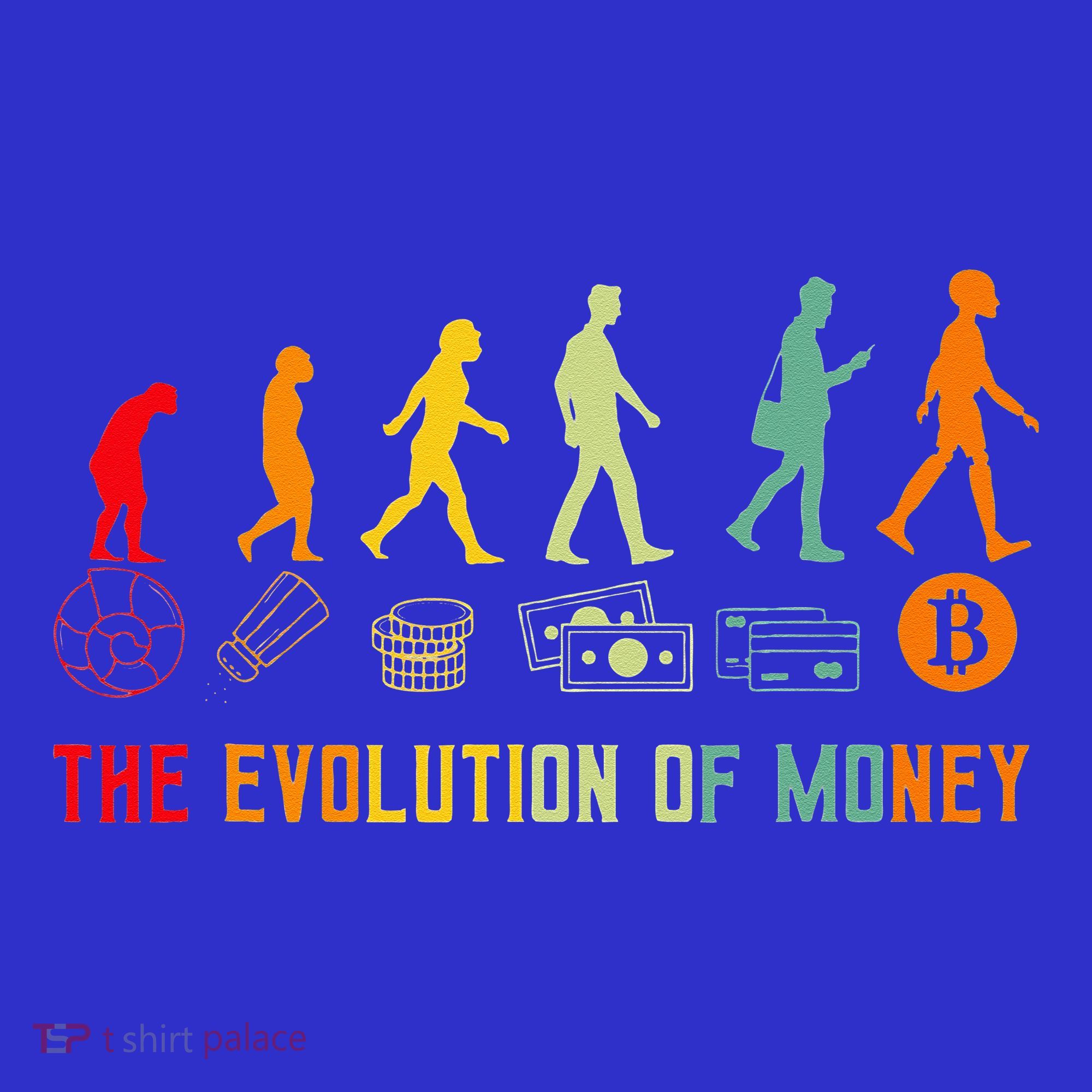 The Evolution Of Money Bitcoin Btc Crypto Cryptocurrency Women's T-Shirt
