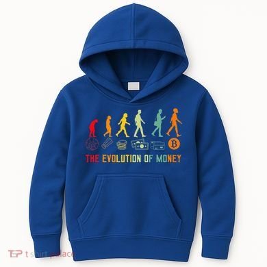 The Evolution Of Money Bitcoin Btc Crypto Cryptocurrency Kids Hoodie
