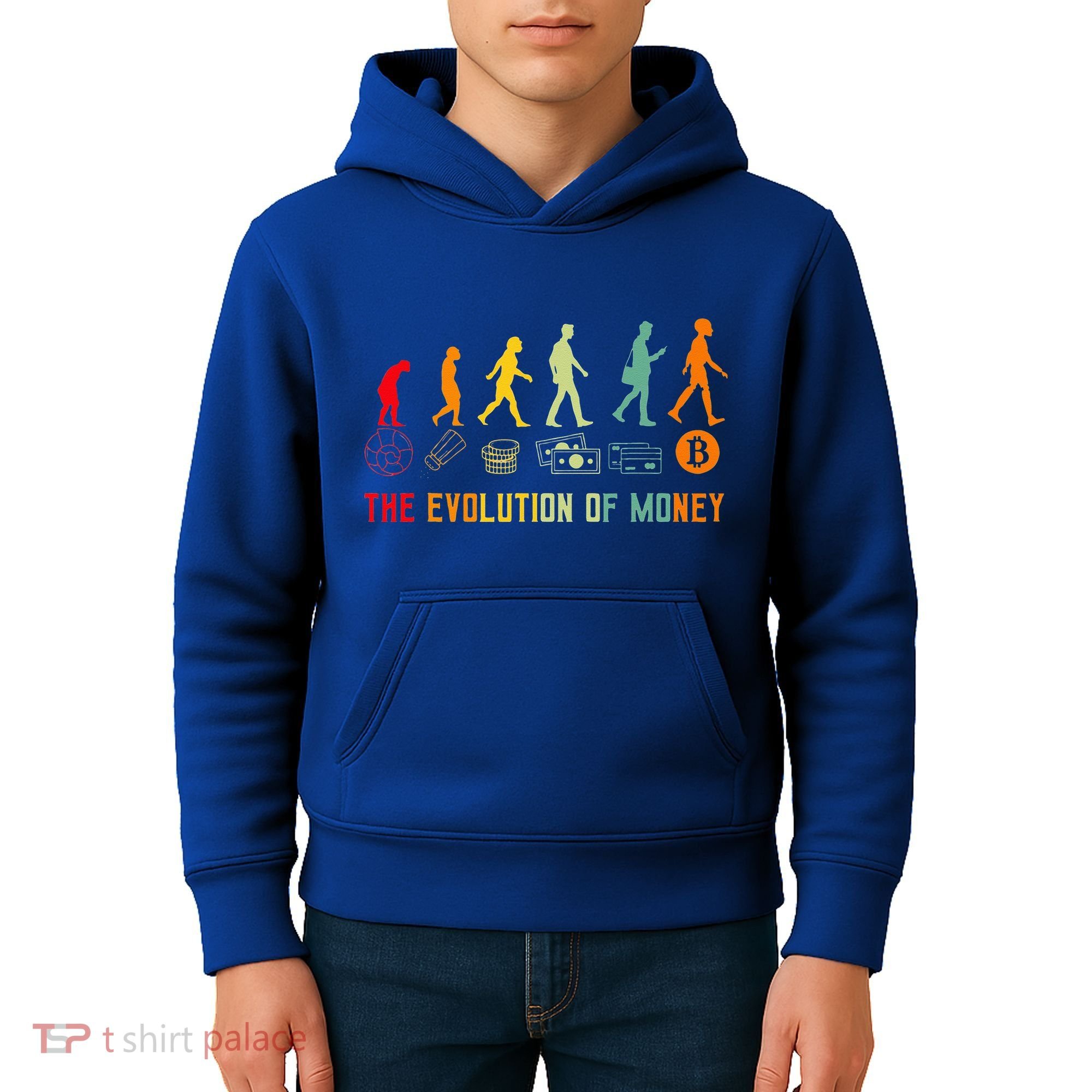The Evolution Of Money Bitcoin Btc Crypto Cryptocurrency Kids Hoodie