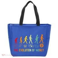 The Evolution Of Money Bitcoin Btc Crypto Cryptocurrency Tote Bag thumb 0